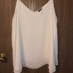 White chiffon silk tank top